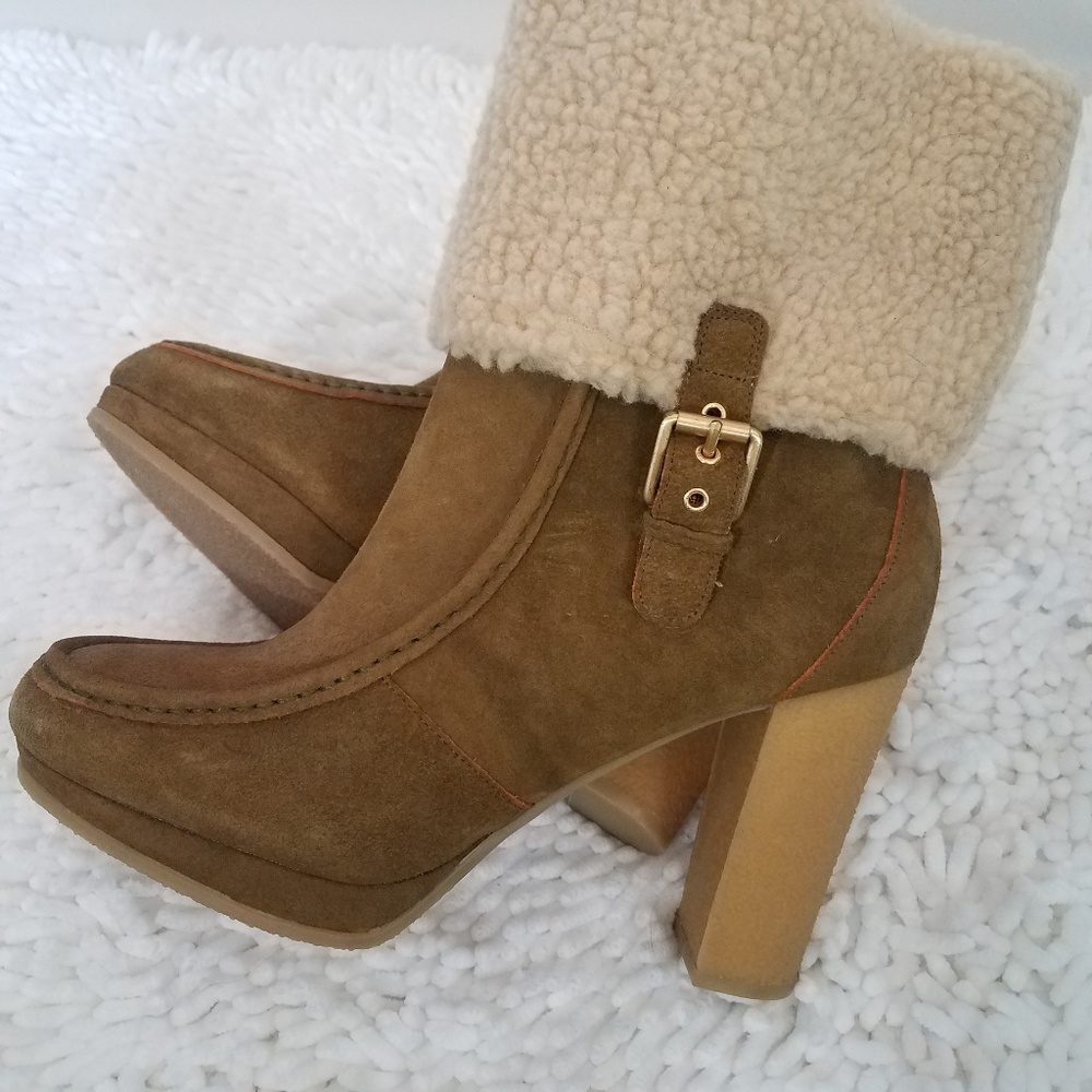 Olive Rockport Courtlyn Fur Low Boots